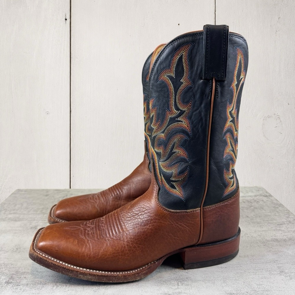 Justin Paluxy Cowboy Boots Men's 9.5 D Calfskin Leather Square Toe